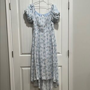 Altar'd State Light Blue Floral High Low Dress